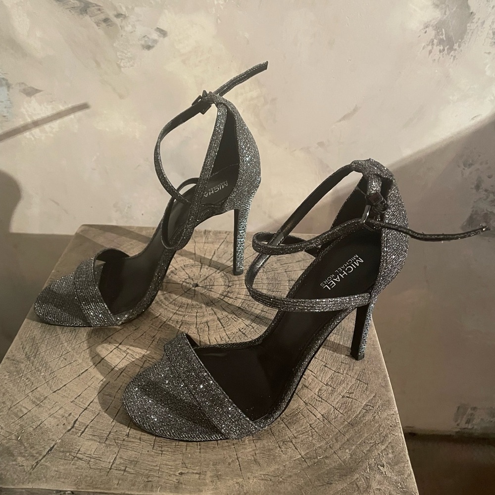 Michael Kors Glittery Silver Heels - Picture 4 of 10